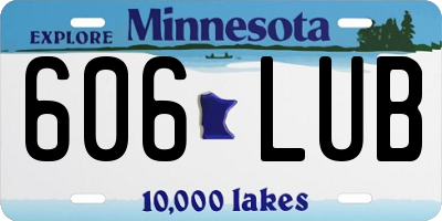 MN license plate 606LUB
