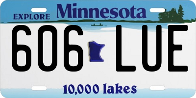 MN license plate 606LUE