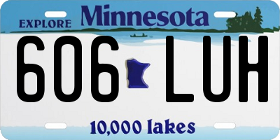 MN license plate 606LUH