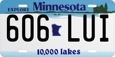 MN license plate 606LUI