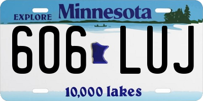 MN license plate 606LUJ