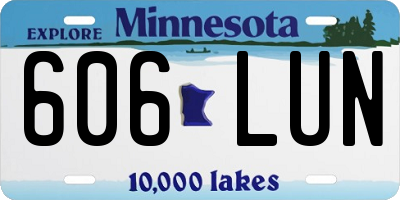 MN license plate 606LUN