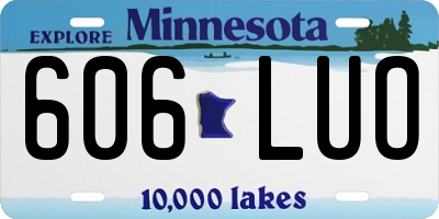 MN license plate 606LUO