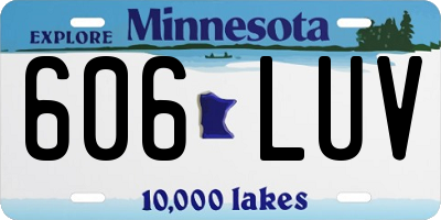 MN license plate 606LUV