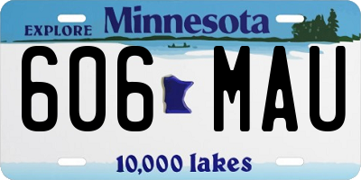 MN license plate 606MAU