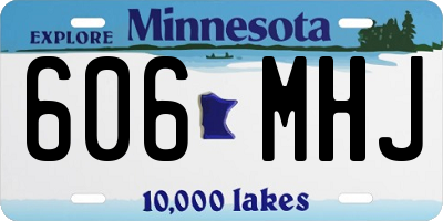 MN license plate 606MHJ