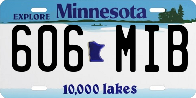 MN license plate 606MIB