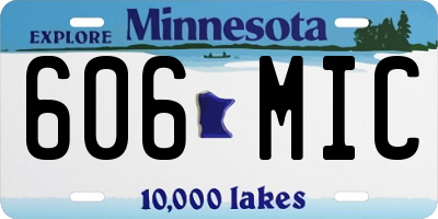 MN license plate 606MIC