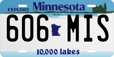 MN license plate 606MIS