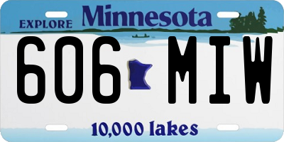 MN license plate 606MIW