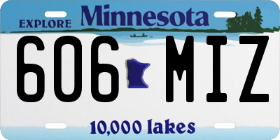 MN license plate 606MIZ