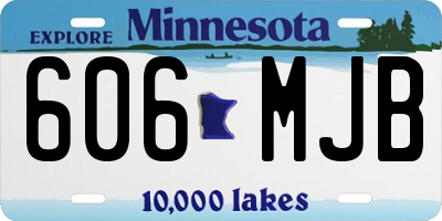 MN license plate 606MJB