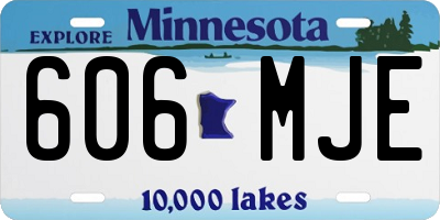 MN license plate 606MJE