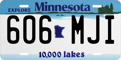 MN license plate 606MJI