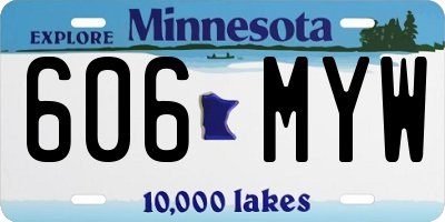 MN license plate 606MYW