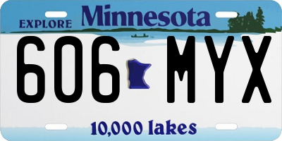 MN license plate 606MYX