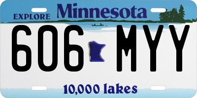 MN license plate 606MYY