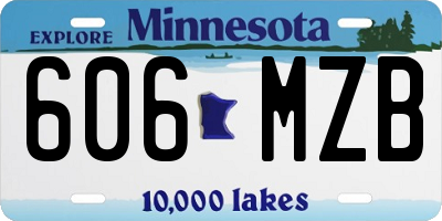 MN license plate 606MZB
