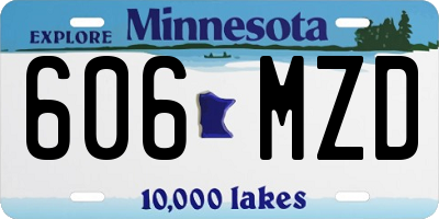 MN license plate 606MZD