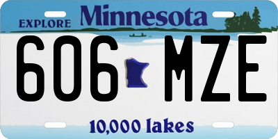 MN license plate 606MZE