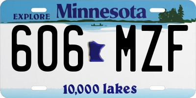 MN license plate 606MZF