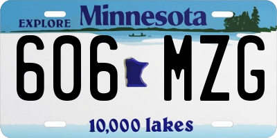 MN license plate 606MZG