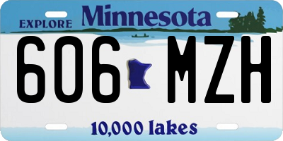 MN license plate 606MZH