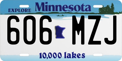 MN license plate 606MZJ