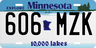 MN license plate 606MZK