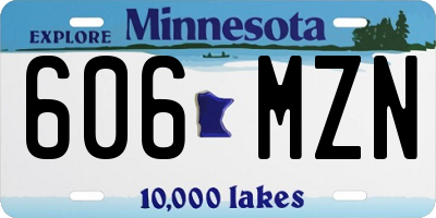 MN license plate 606MZN