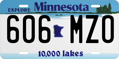 MN license plate 606MZO