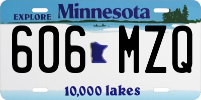 MN license plate 606MZQ