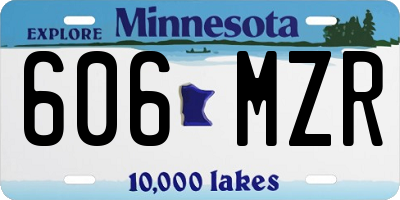 MN license plate 606MZR
