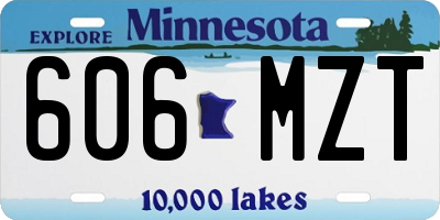 MN license plate 606MZT