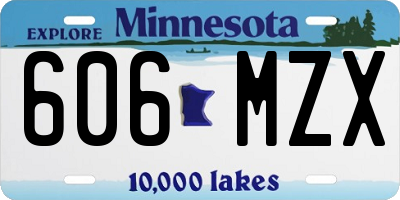 MN license plate 606MZX