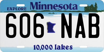 MN license plate 606NAB