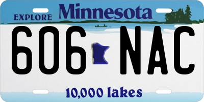 MN license plate 606NAC