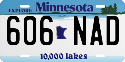 MN license plate 606NAD