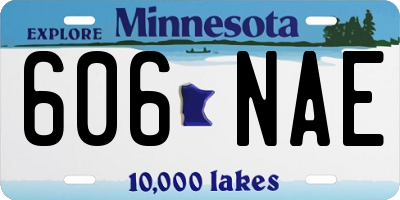 MN license plate 606NAE