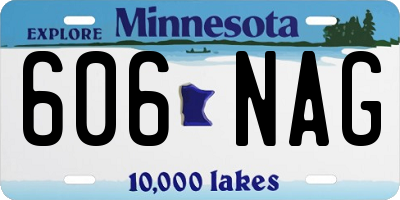 MN license plate 606NAG