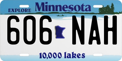 MN license plate 606NAH