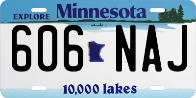 MN license plate 606NAJ