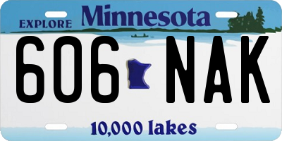 MN license plate 606NAK