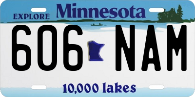 MN license plate 606NAM