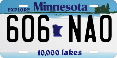 MN license plate 606NAO