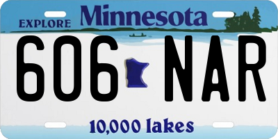 MN license plate 606NAR