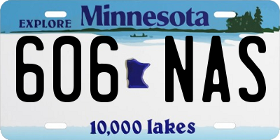 MN license plate 606NAS