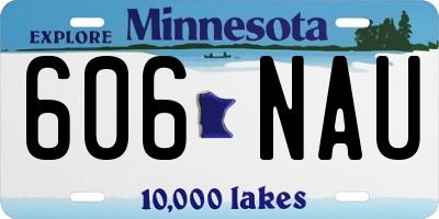 MN license plate 606NAU