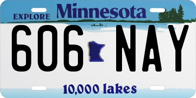 MN license plate 606NAY
