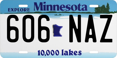 MN license plate 606NAZ
